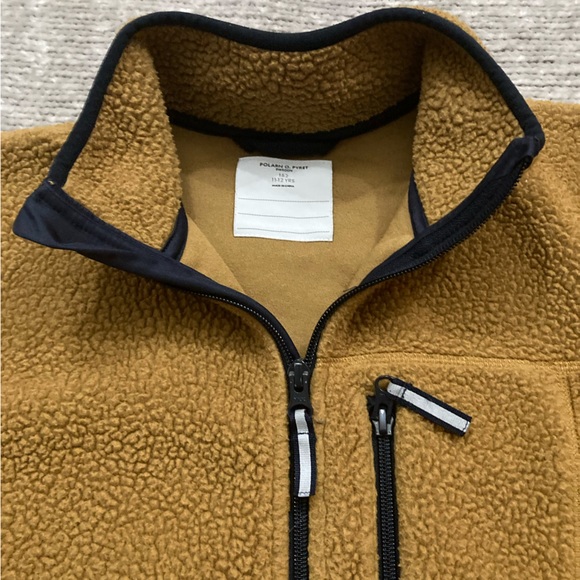 Polarn O. Pyret Eco Wind Fleece Jacket Size 11-12 Years Tan Brown Cozy Teddy - Picture 4 of 7